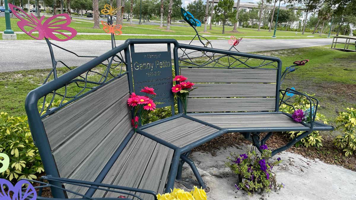 Gabby Petito memorial bench