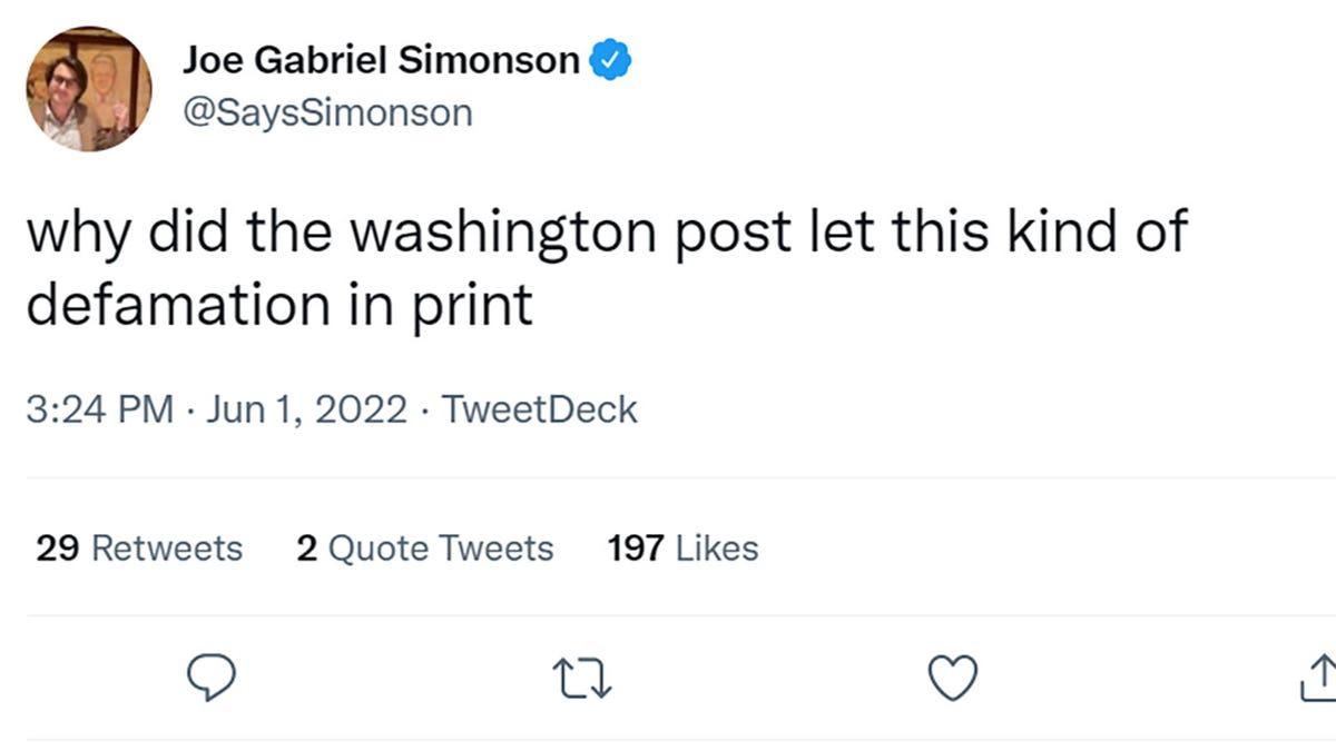 Joe Gabriel Simonson Twitter