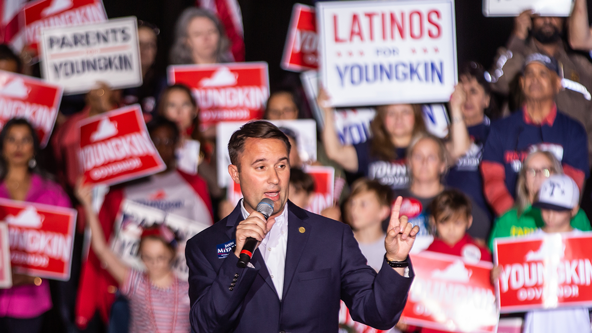 Jason Miyares speaking at rally