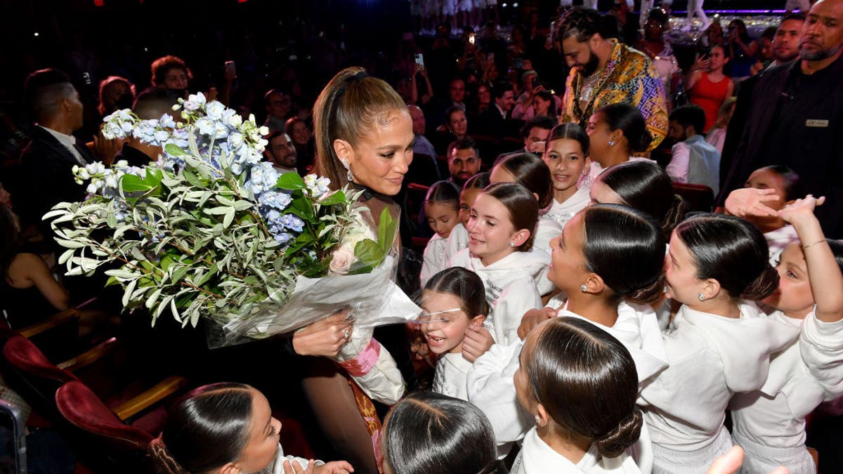 Jennifer Lopez and her backup dancers for "Halftime"