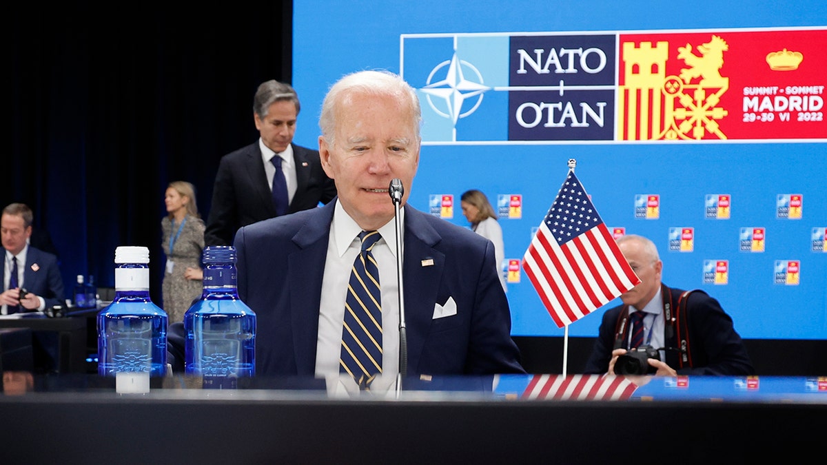 President Biden at a NATO summit in Madrid