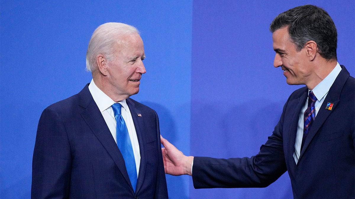 President Biden and Spanish Prime Minister Pedro Sanchez in Madrid at the NATO summit