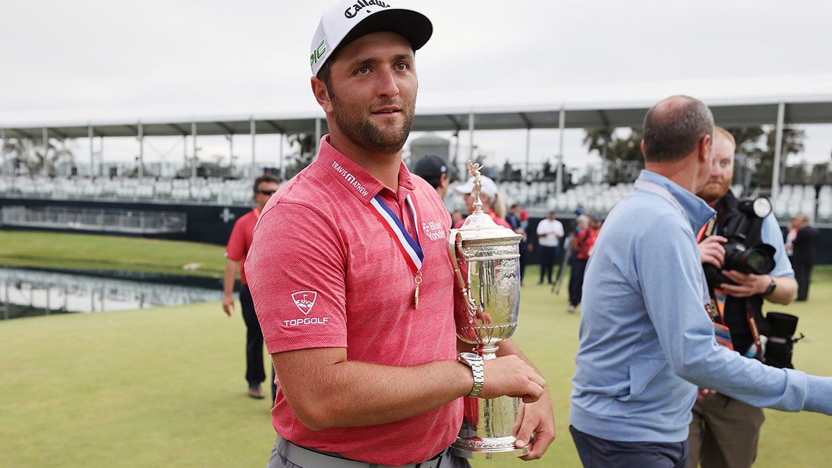 Jon Rahm celebrates US Open win