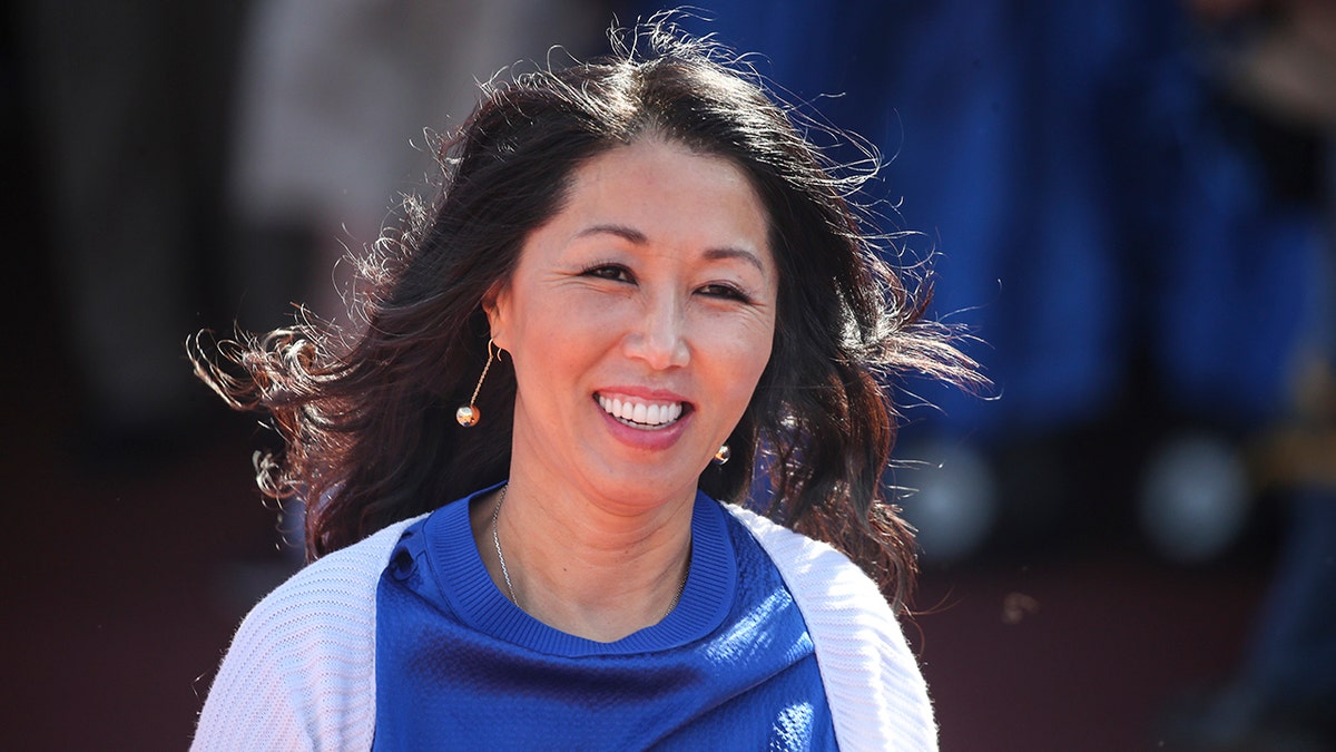 Kim Pegula smiles in September 2021