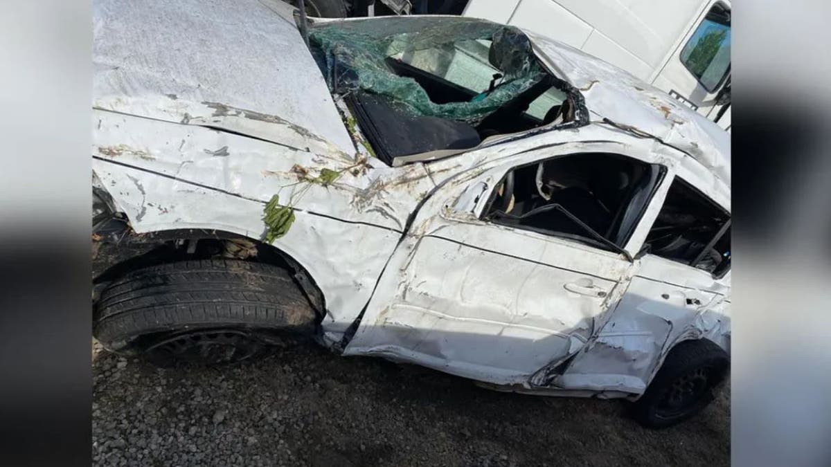 Lexi LaPorte's car after accident