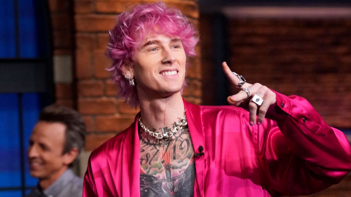 Machine Gun Kelly appears on a late night show