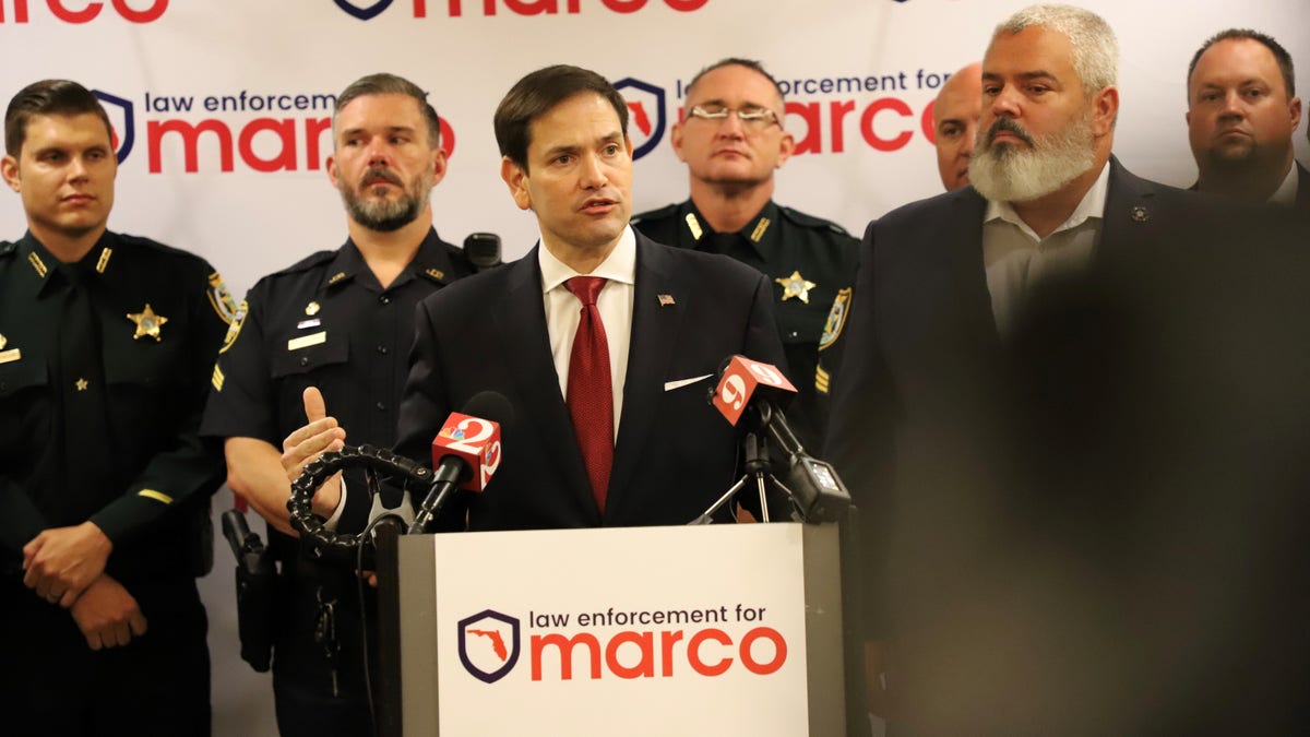 Republican Sen. Marco Rubio of Florida is endorsed by the Florida State Fraternal Order of Police, on June 17, 2022 in Orlando, Florida 
