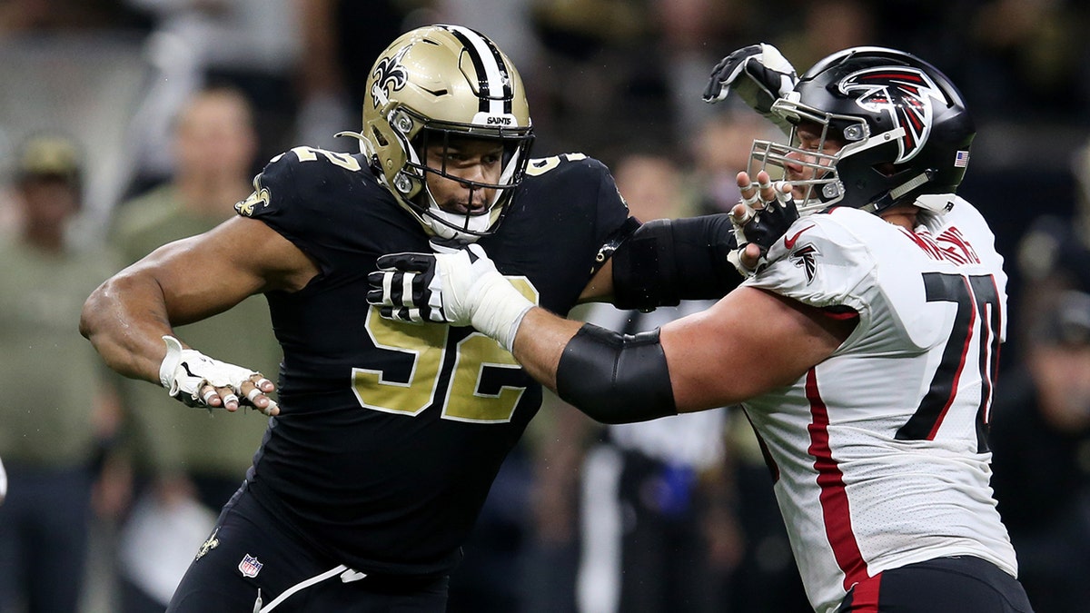 New Orleans Saints defensive end Marcus Davenport (92) during an