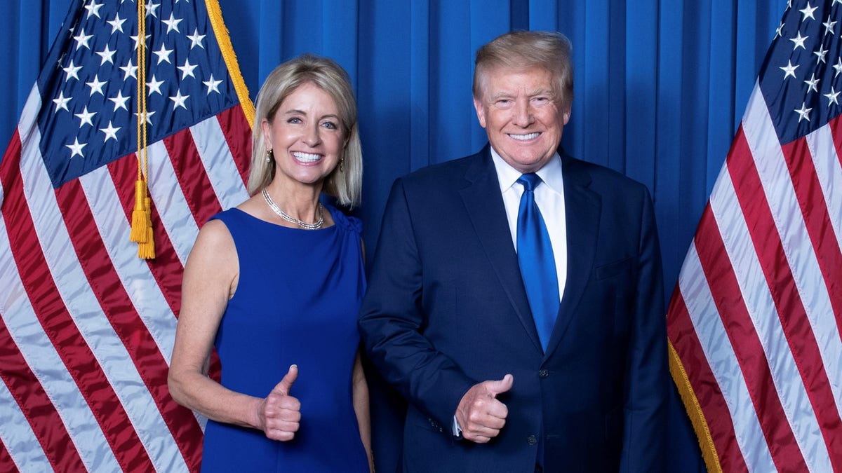 Rep. Mary Miller is pictured with former President Donald Trump at Mar-a-Lago in Palm Beach, Florida