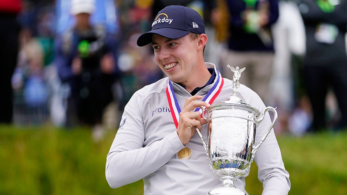 Matt Fitzpatrick with the US Open trophy