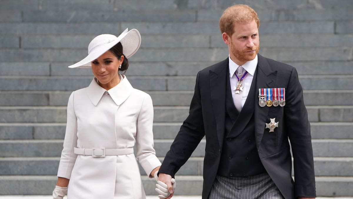 Meghan Markle and Prince Harry attend a service of thanksgiving