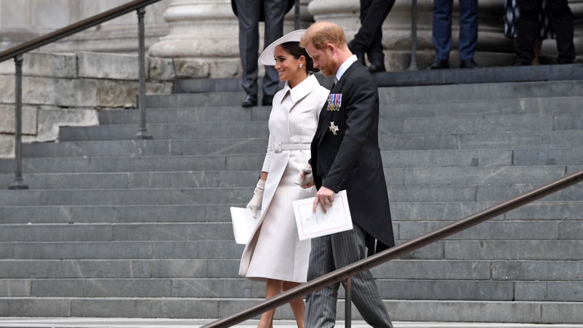 Prince Harry and Meghan Markle leave St. Paul's Cathedral