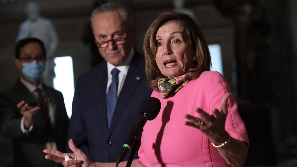 House Speaker Nancy Pelosi with Senate Majority LeaderChuck Schumer