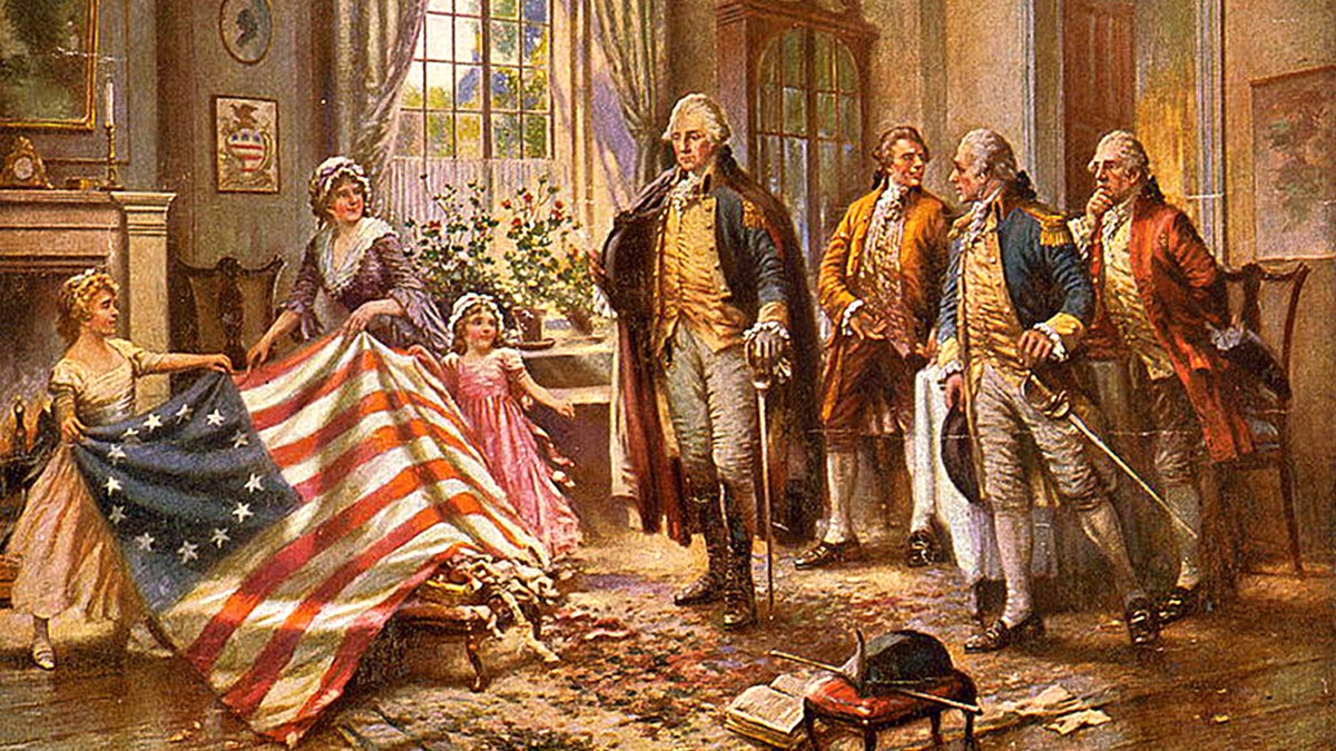 The Betsy Ross flag, 1908 painting