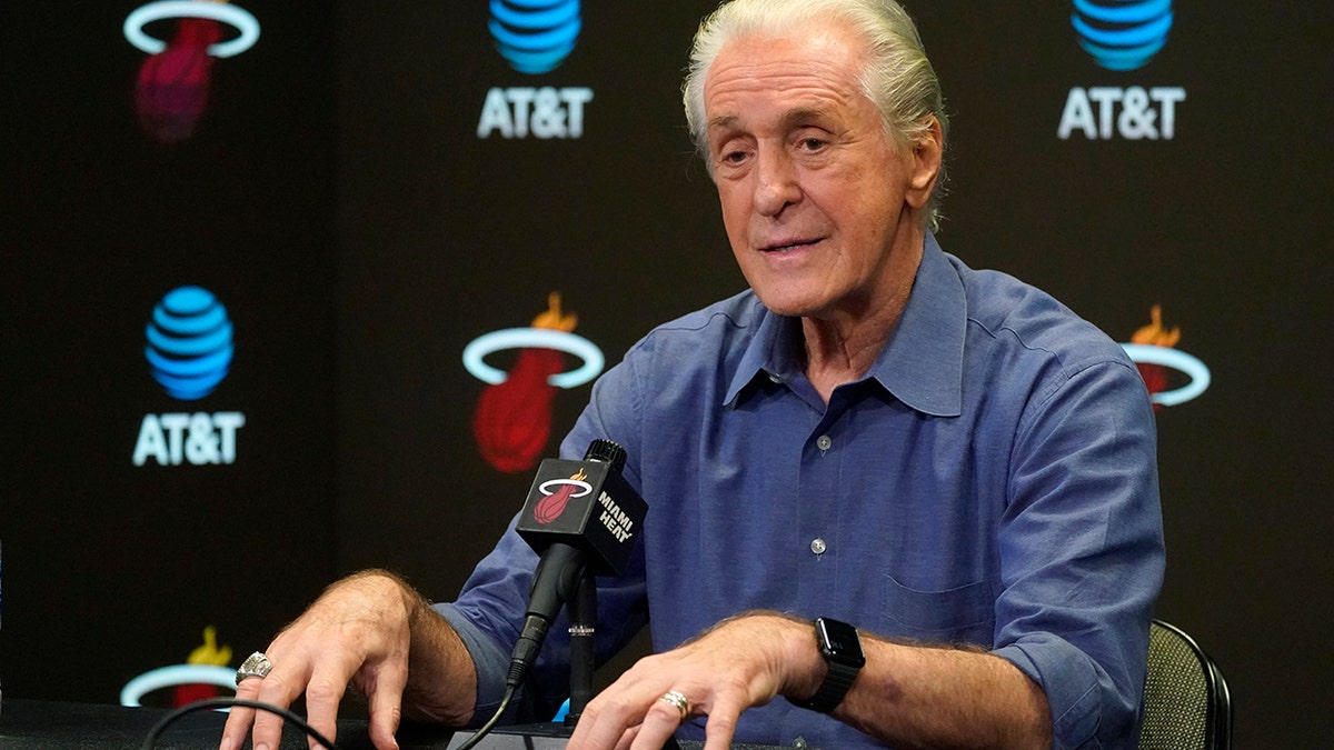 Pat Riley speaks at press conference