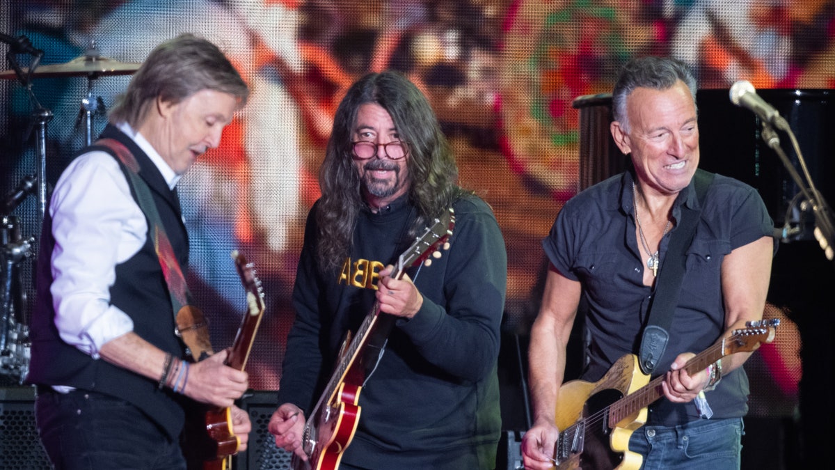 Paul McCartney joins Dave Grohl and The Boss on stage at Glastonbury