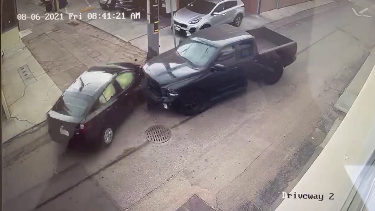 photo of a hit-and-run car crash