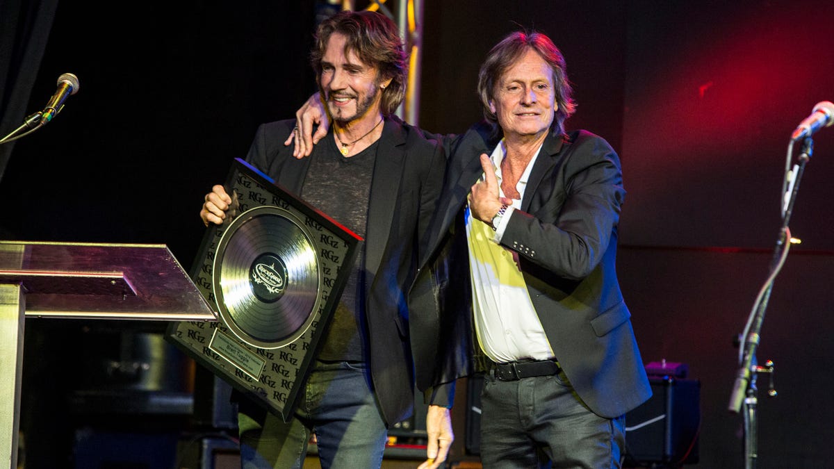 Rick Springfield and Brett Tuggle together on stage