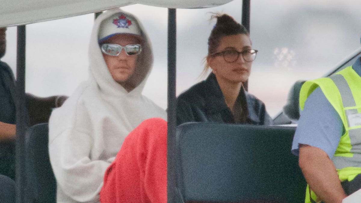Justin and Hailey Bieber arrive back in Los Angeles after their