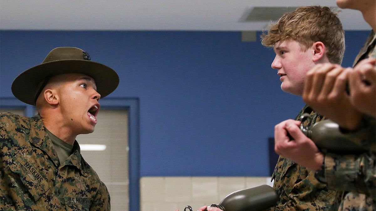 Sam Short getting yelled at by a drill instructor