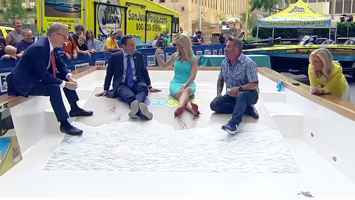 fox and friends hosts sit in 3d printed pool