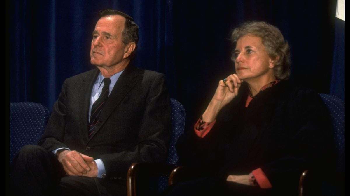 President George H. W. Bush and Justice Sandra Day O'Connor in 1981