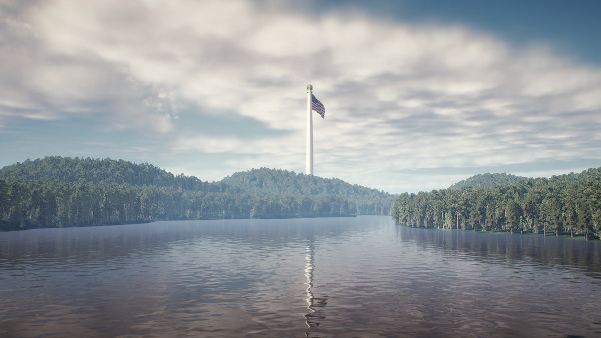 Flagpole of Freedom Park will have a centerpiece of a 1,776-foot-tall flagpole