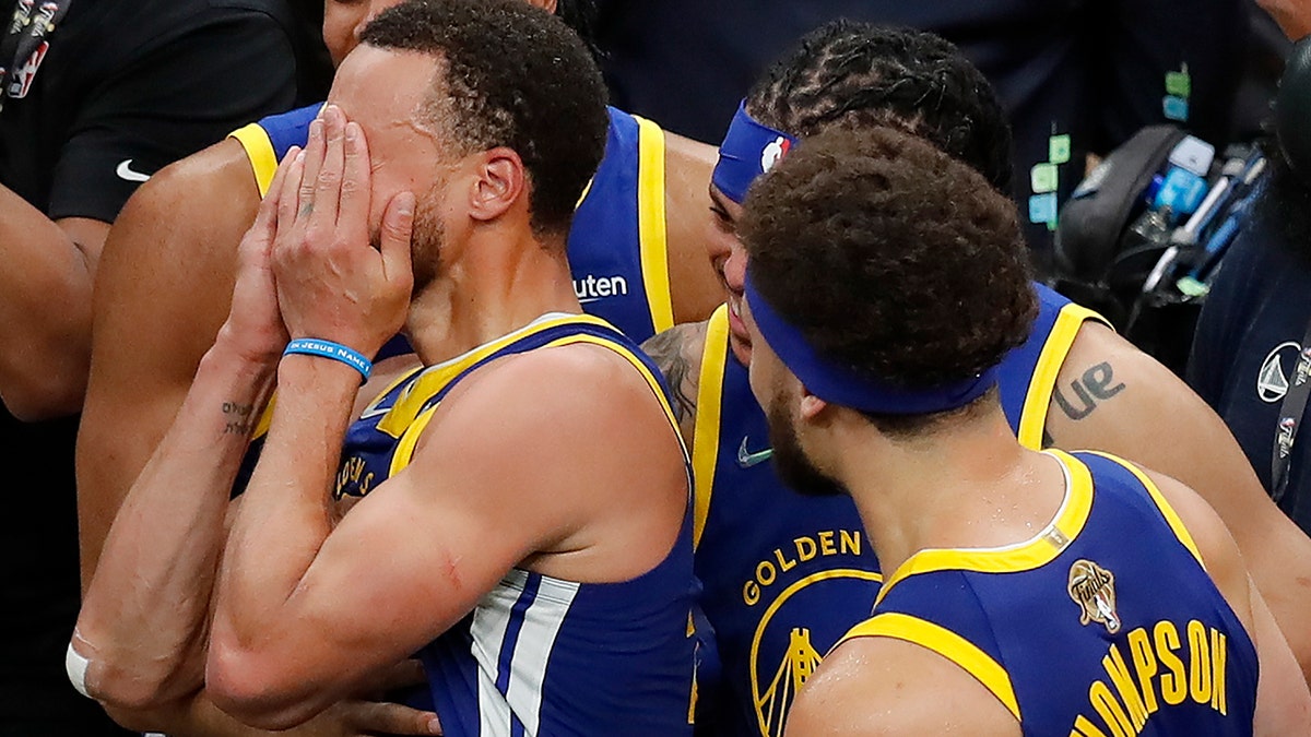 Stephen Curry gets emotional after a win