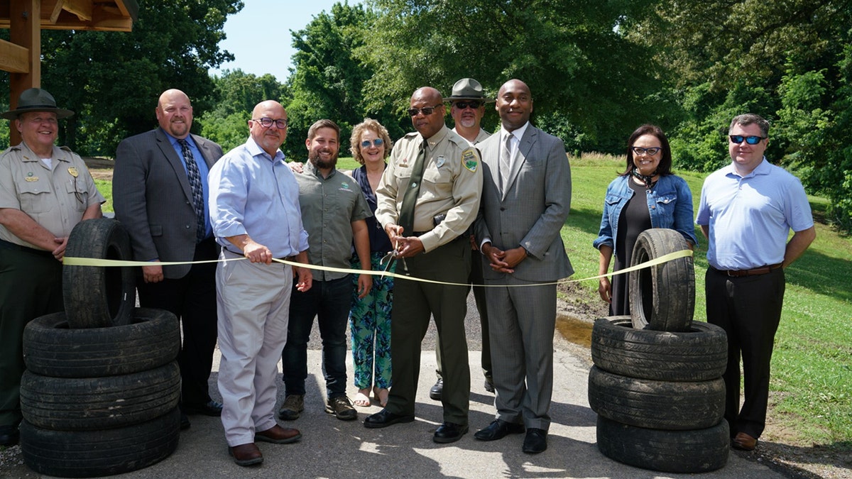 T.O. fuller state park tire trail ribbon cutting