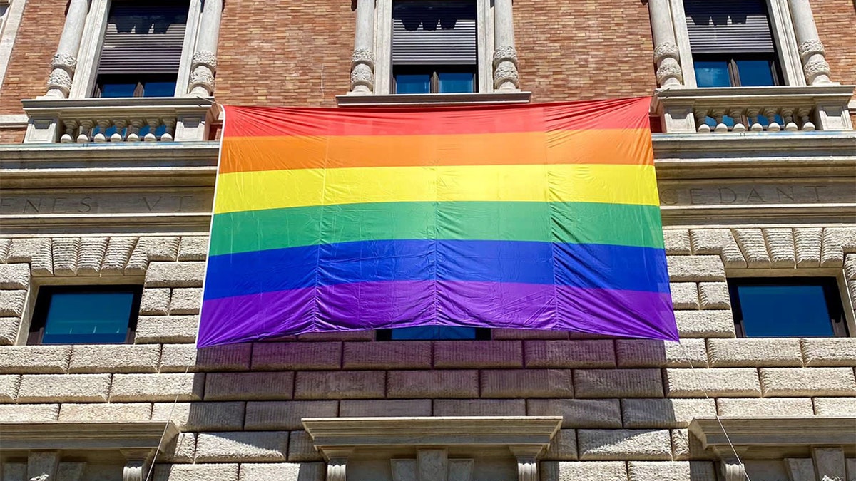 Rainbow Pride flag at the U.S. Embassy to the Holy See