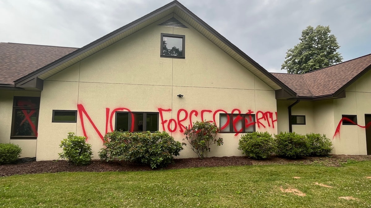 Vandalized MAPS building in Asheville