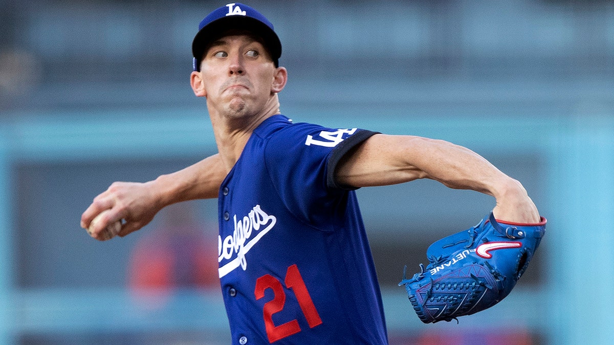 Walker Buehler throws for the Dodgers