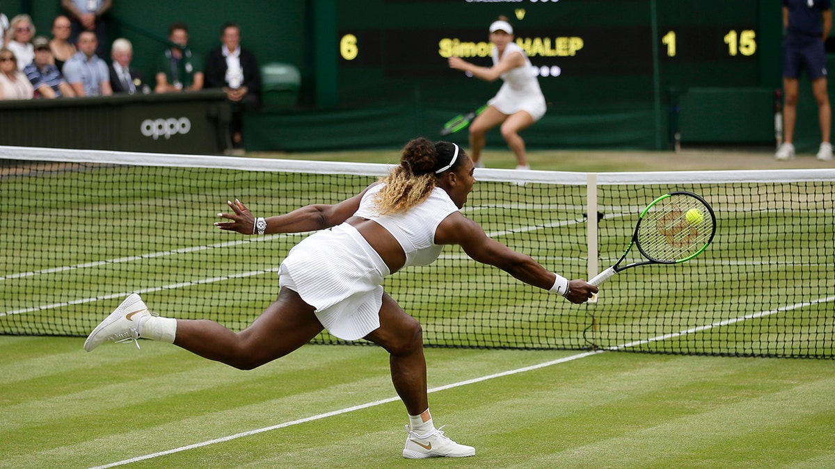 Serena Williams in a match in 2019