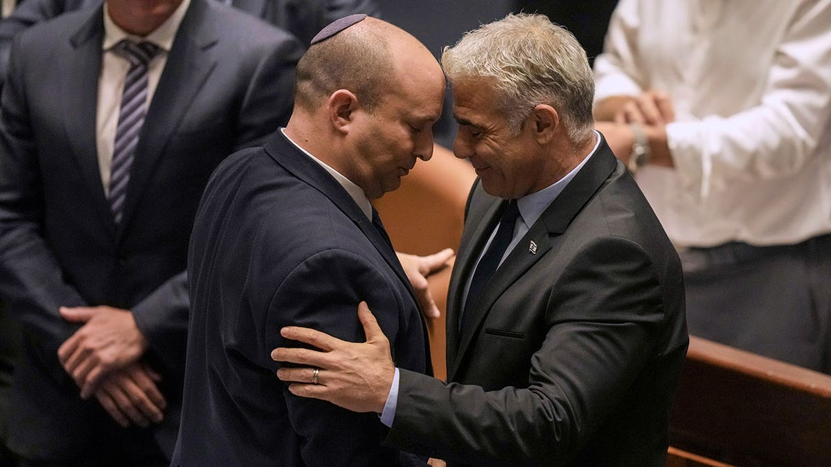 Bennett and Naftali after vote to dissolve parliament