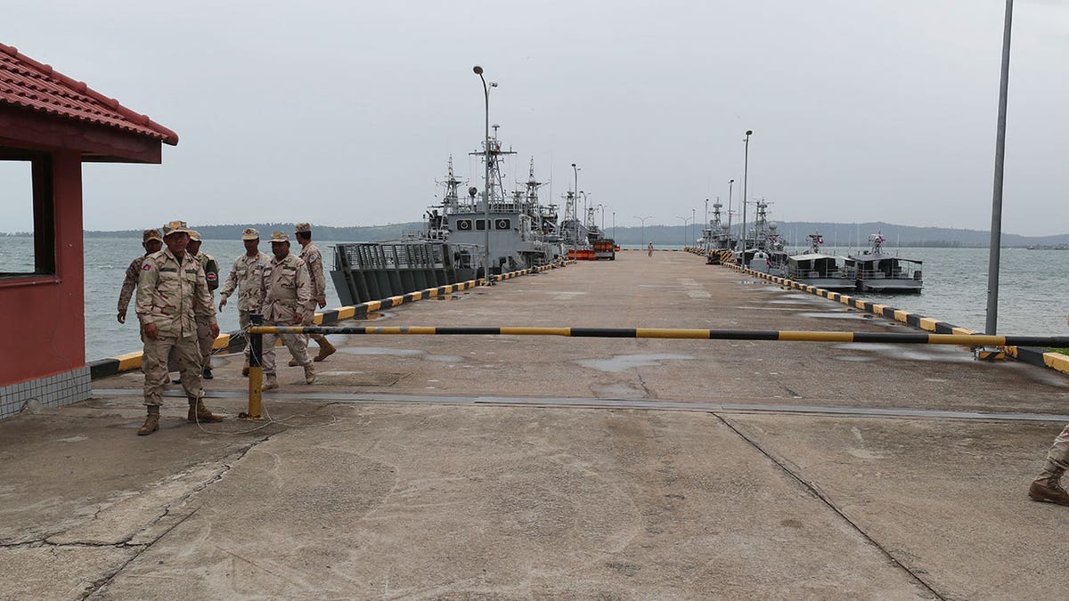 Cambodian navy troop members