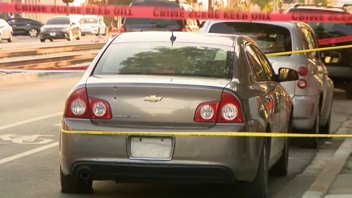 Crime scene tape for Chicago shooting of baby girl