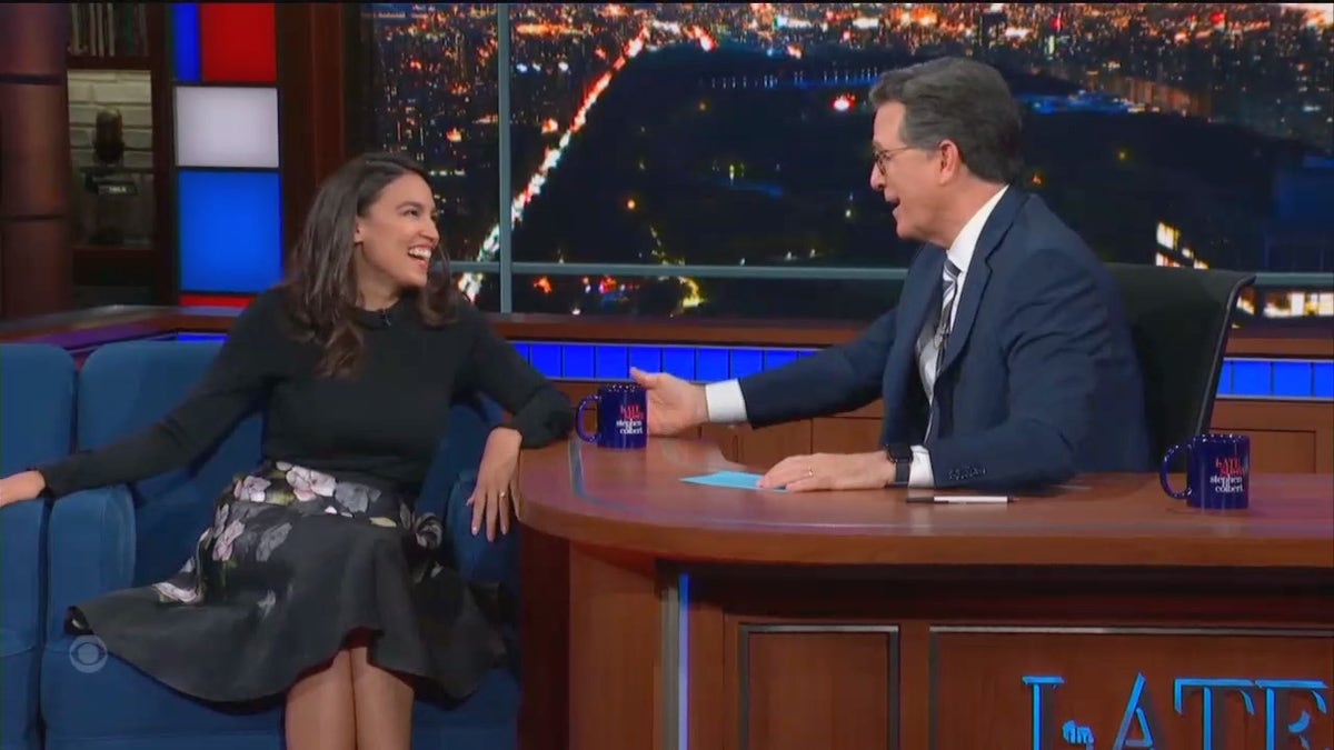 photo of AOC on Late Show