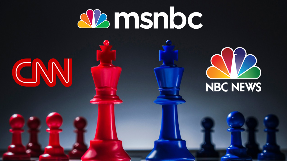 Democrats and Republicans coverage by CNN, MSNBC, and NBC