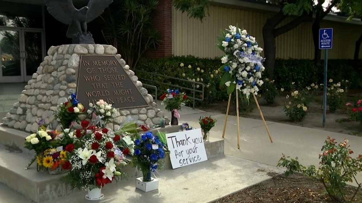 flowers, reef outside el monte police HQ