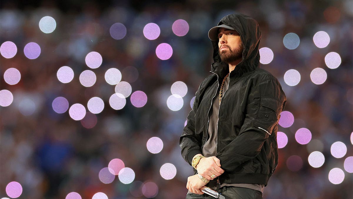 Eminem performing at the Superbowl halftime show