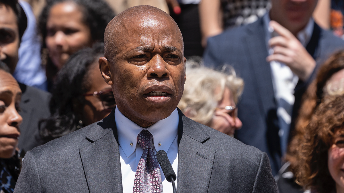 NYC Mayor Eric Adams speaks to the public after Roe is overturned