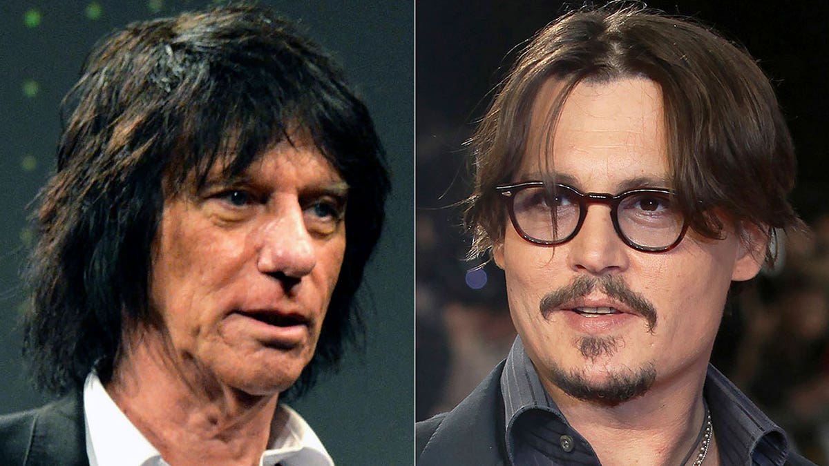 Johnny Depp and Jeff Beck split image