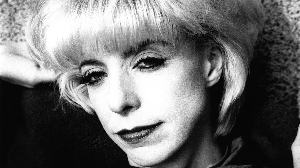 Julee Cruise in a black and white photo