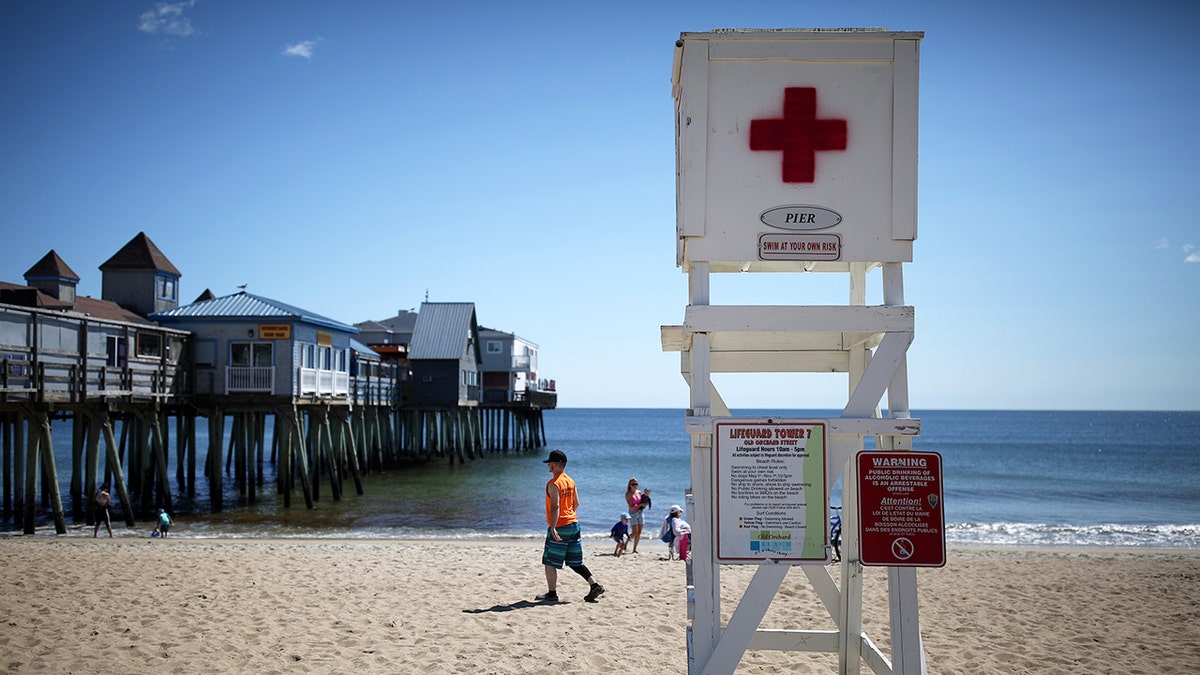 lifeguard chair in old orchard beach maine