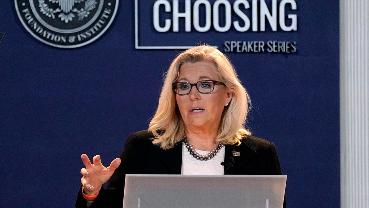 Liz Cheney speaking at Reagan Library