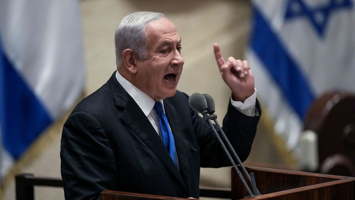 Israeli former Prime Minister Benjamin Netanyahu at Israeli parliament