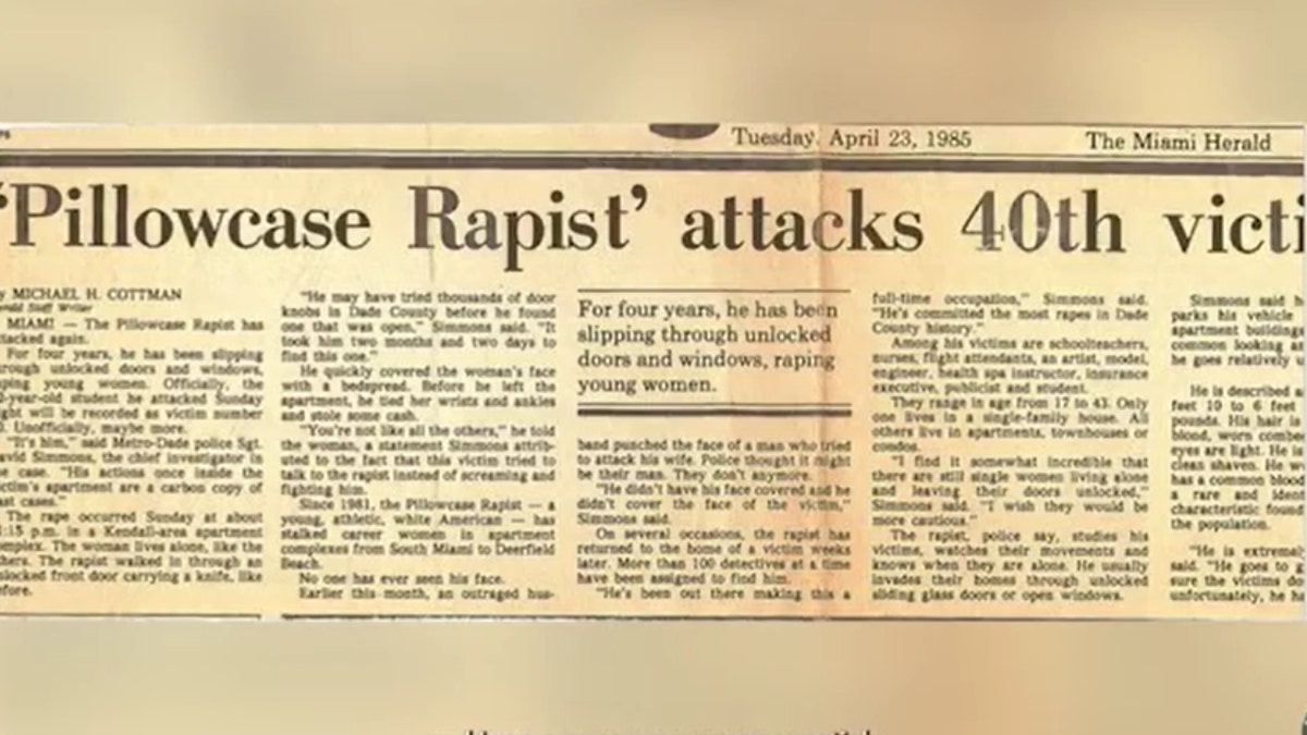 'Pillowcase Rapist' newspaper article