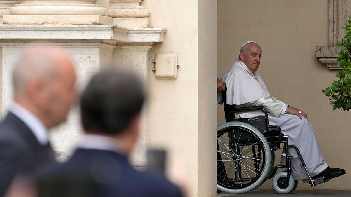 Pope Francis arrives at San Damaso