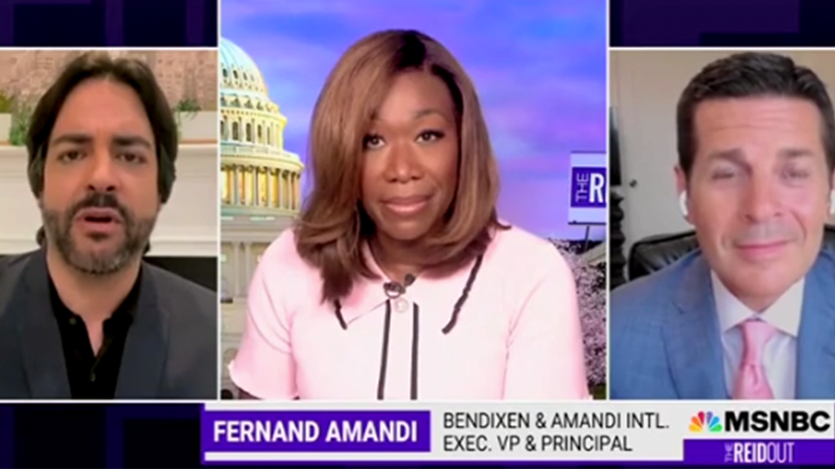 Joy Reid and guests Fernand Amandi and Dean Obeidallah on MSNBC's The ReidOut