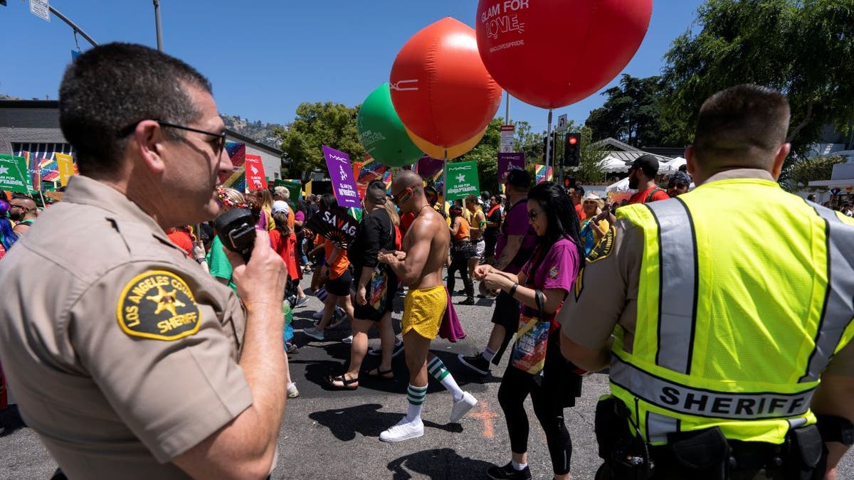 LA County sheriffs guard Pride parade
